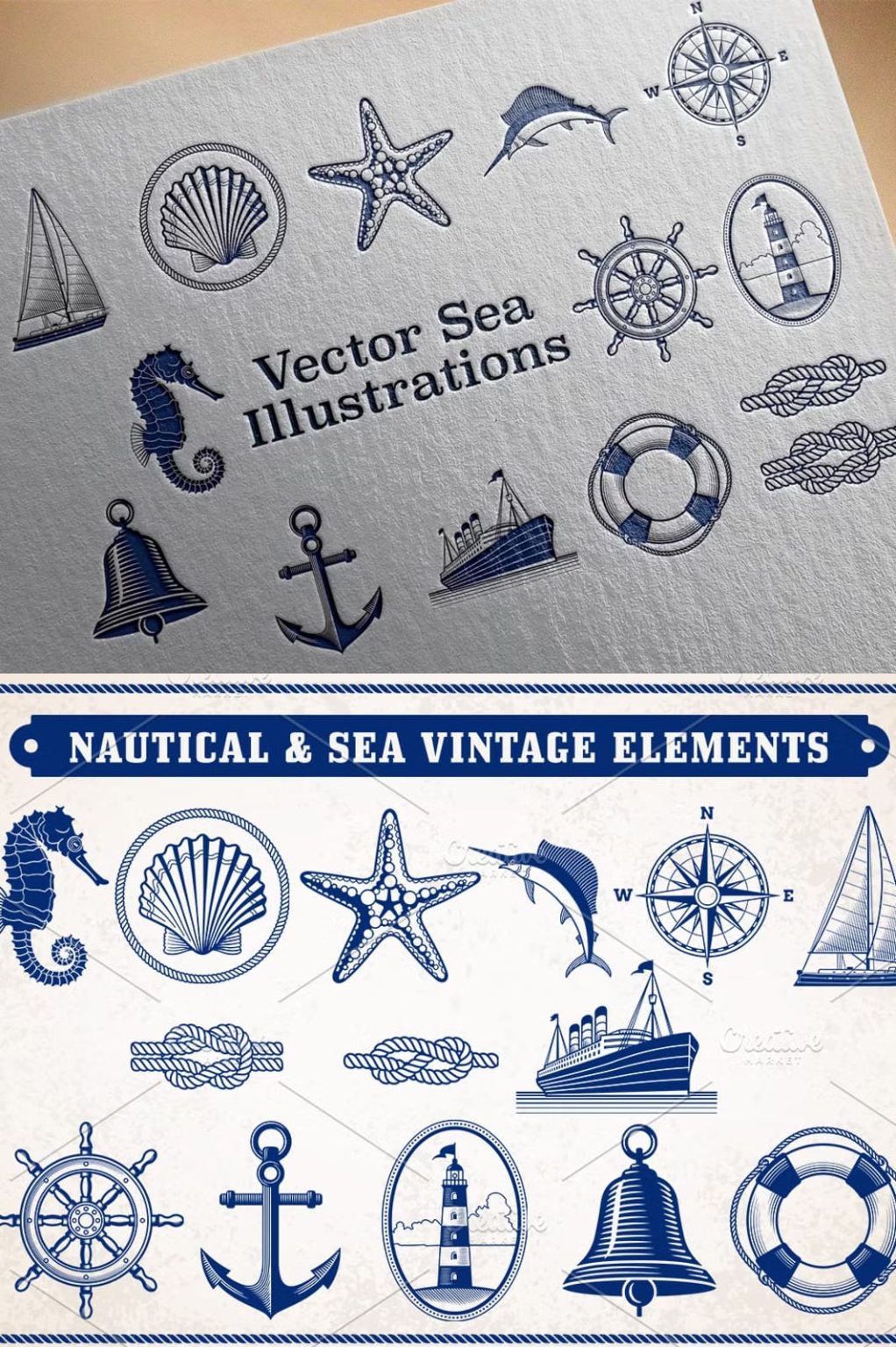 Marine Vector Design Sea & Nautical Vector Illustrations - Hecavi - Illustrations ...