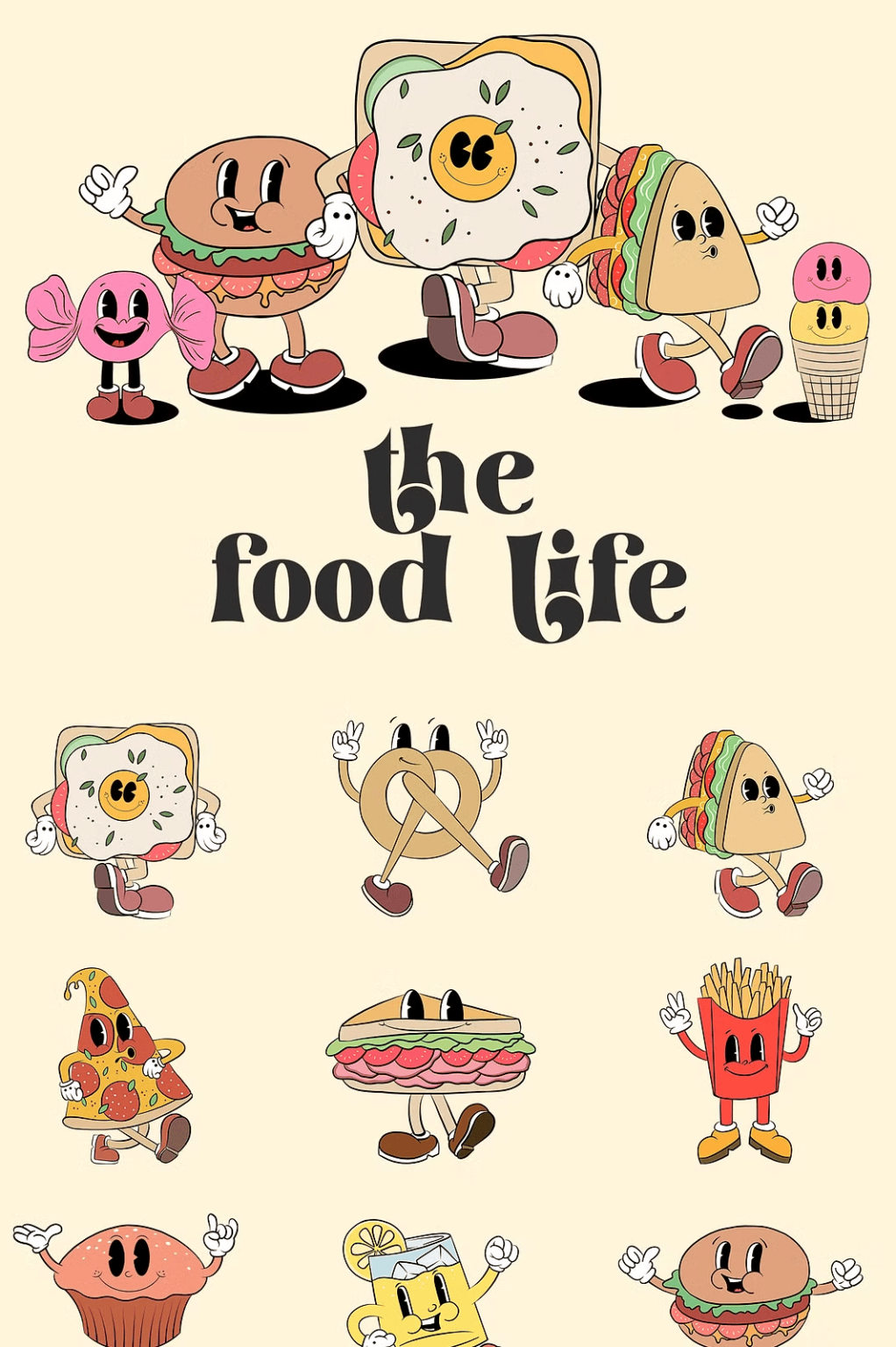 Food Based Character The Food Life - Character Collection - Hecavi - Illustrations ...